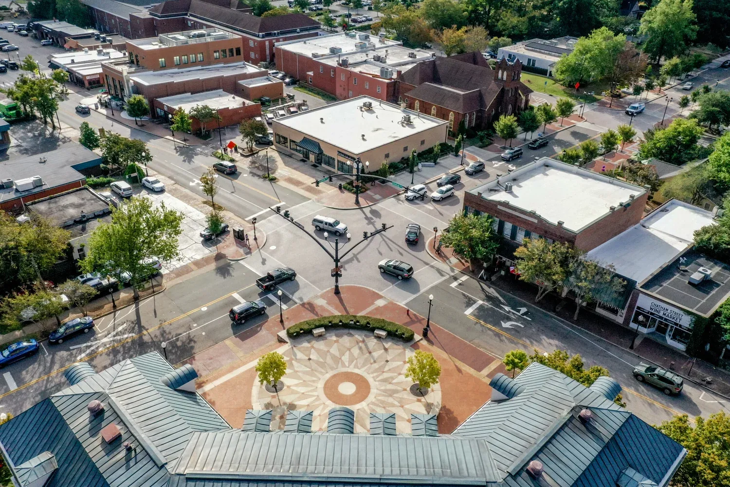Downtown Cary, NC from above